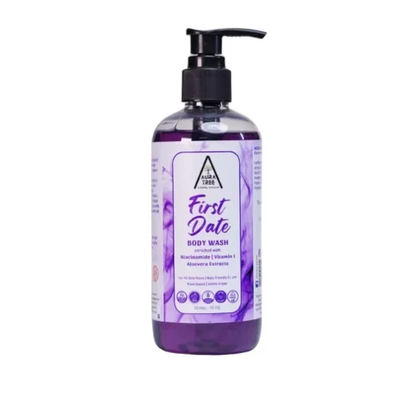 AuraTree First Date Body Wash with Goodness of Aloevera, & Niacinamide (300ml) available on Herbkart