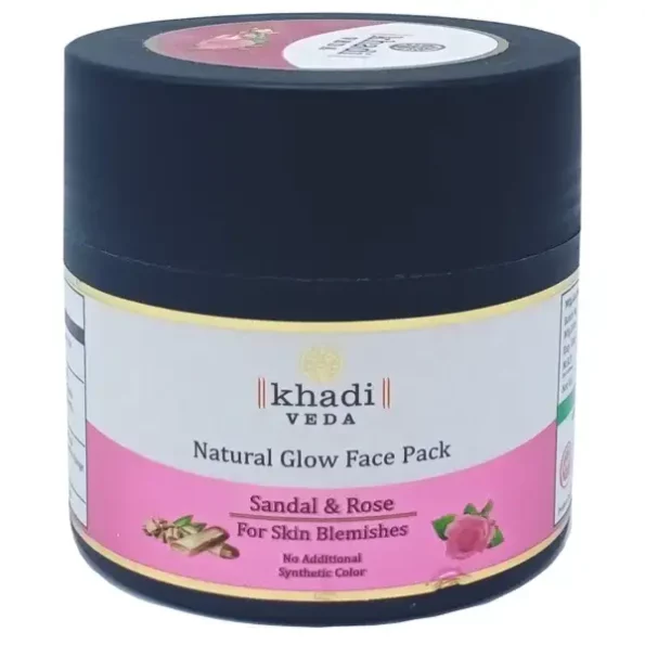 Khadi Veda Natural Glow Face Pack Sandal & Rose For Skin Blemishes 100gm Each available on Herbkart