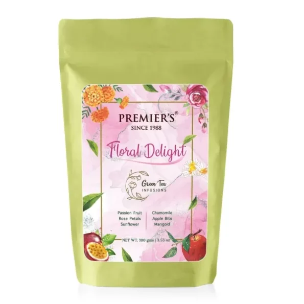 Premiers Floral Delight, Green Tea Infusions with Passion Fruit Flavour, 100 Gms, 50 Cups available on Herbkart