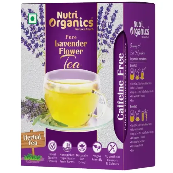 NutriOrganics Herbal Tea Ayurvedic Lavender Flower Tea, 25 Gram, Herbkart8t771mfssD20CfL.webp, Herbkart8t771mfssD20CfL