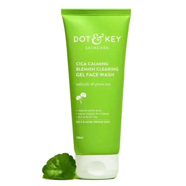 Dot & Key CICA Face Wash for Acne Prone Skin, 2% Salicylic Acid Face Wash with Green Tea 100ml available on Herbkart