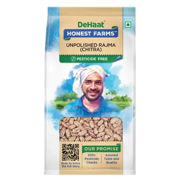 DeHaat Honest Farms Pesticide Free Unpolished Rajma (Chitra) 500 GM available on Herbkart