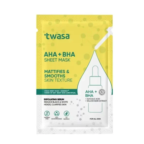 Twasa AHA BHA Serum Sheet Mask with Glycolic Acid, Herbkart8t7517W8K20yqeL.webp, Herbkart8t7517W8K20yqeL