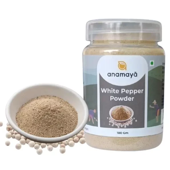 Anamaya White Pepper Powder, 100 Gms available on Herbkart