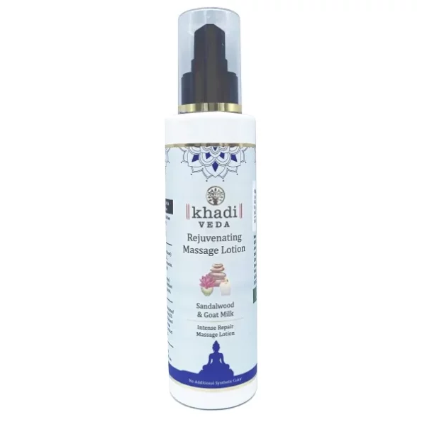 Khadi Veda Herbal Sandalwood & Goat Milk Rejuvenating Massage lotion - 200 ml available on Herbkart