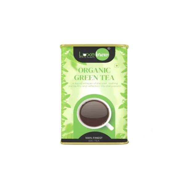 Luxebrew Organic Green Tea 50Gm available on Herbkart