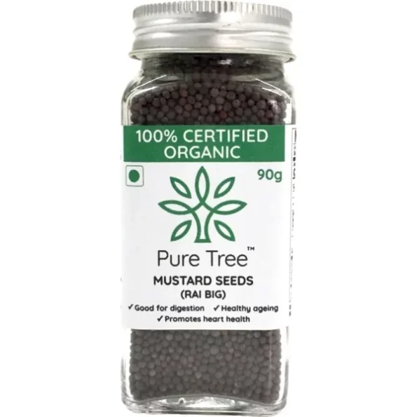 Pure Tree Certified Organic Mustard Seeds Big, 90 Gm, Herbkart8t7611-3R2e7bL.webp, Herbkart8t7611 3R2e7bL