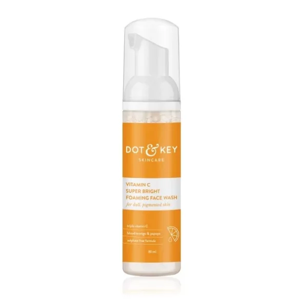 Dot & Key Vitamin C Super Bright Foaming Face Wash For Dull & Pigmented Skin 80Ml available on Herbkart