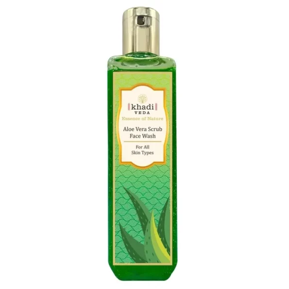 Khadi Veda Aloe Vera Scrub Face Wash For All Skin Types 200ml available on Herbkart