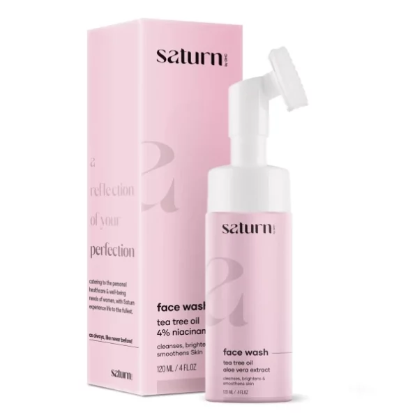 Saturn by GHC Shower Combo for Foaming Face Wash & Body wash With Built-In Face Brush 120 ml available on Herbkart