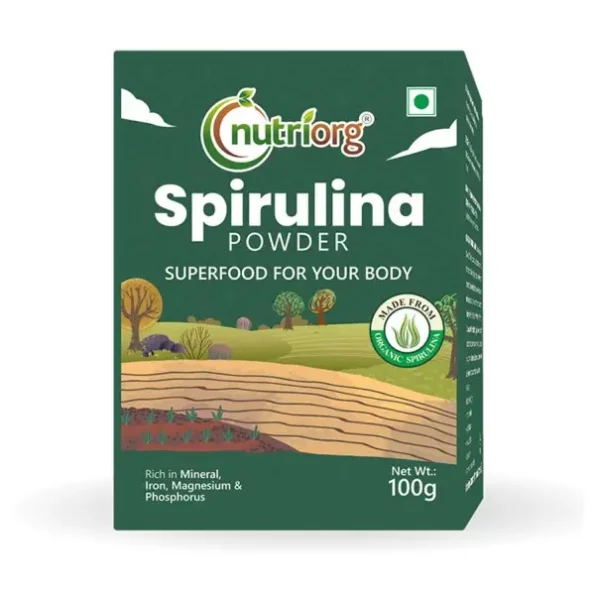 Nutriorg Organic Spirulina Powder 100gm available on Herbkart