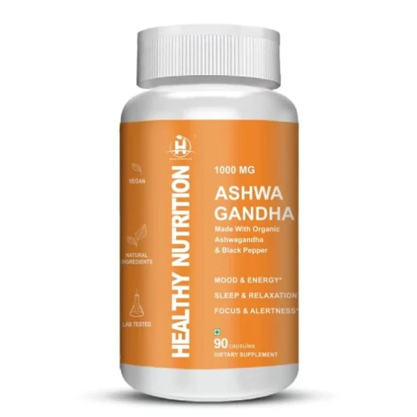 Healthy Nutrition Ashwagandha 1000mg with 2.5% Withanolides 90 Capsules available on Herbkart