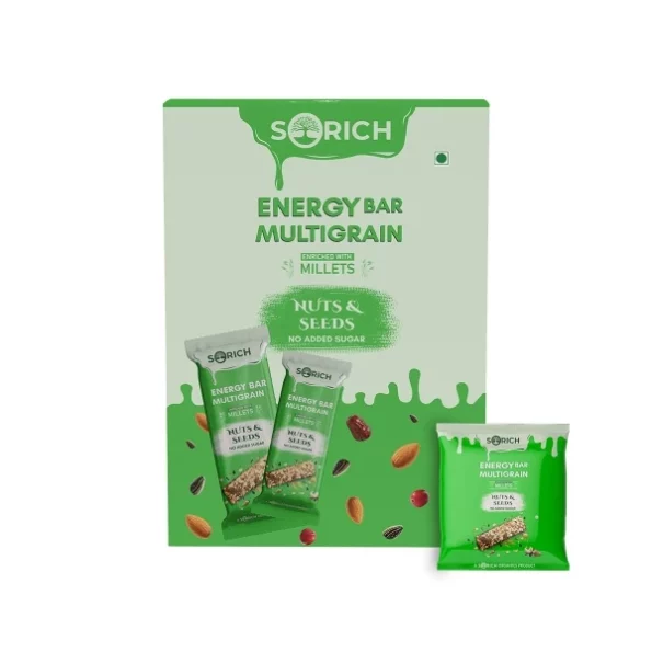 Sorich Organics Multigrain Energy Mini Bars Nut & Seeds, Pack Of 16 (240 Gm) available on Herbkart