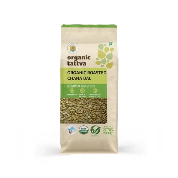 Organic Tattva, Organic Roasted Chana Dal, 500g available on Herbkart