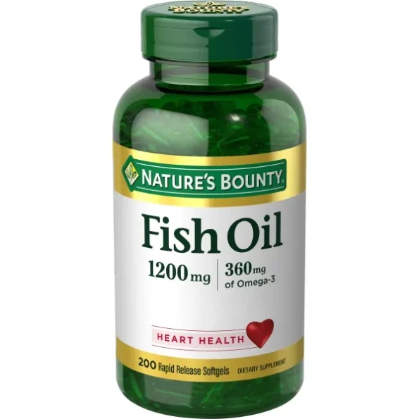 Natures Bounty Fish Oil 1200 Mg Omega-3, 200 Rapid Release Softgels available on Herbkart