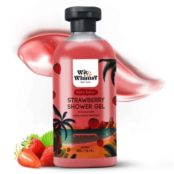 Wit & Whimsy Bubble Bounce Strawberry Shower Gel Enriched with Lactic Acid & Vitamin E - 300ml available on Herbkart