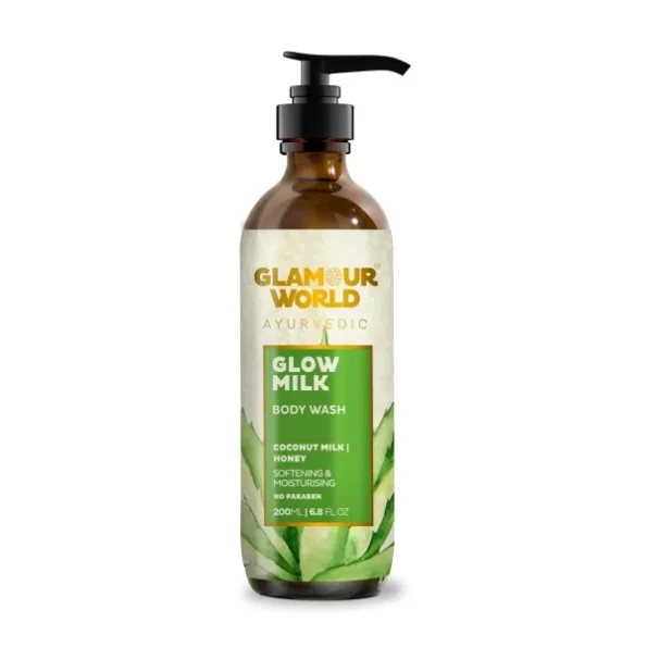 Glamour World Ayurvedic Glow Milk Body wash available on Herbkart