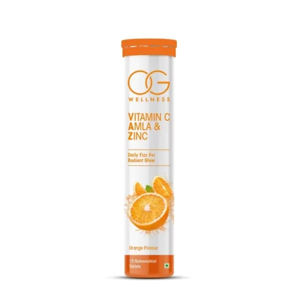 OG BEAUTY Wellness Vitamin C,Amla&Zinc Effervescent Tablets|Natural Amla Extract|For Immunity,Skin Care,Antioxidants&Energy Boost|Orange Flavor|15 Pcs, Herbkart8t761FX2m6mhFL.webp, Herbkart8t761FX2m6mhFL