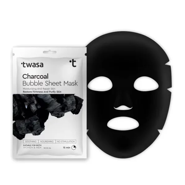 Twasa Charcoal Bubble Sheet Mask available on Herbkart