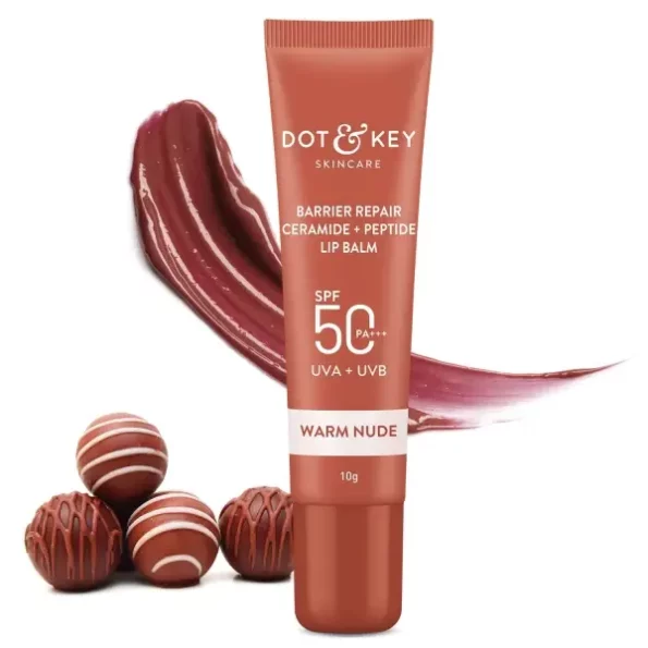 Dot & Key Ceramide & Peptide Barrier Repair Lip Balm SPF 50, PA+++ 10gm available on Herbkart