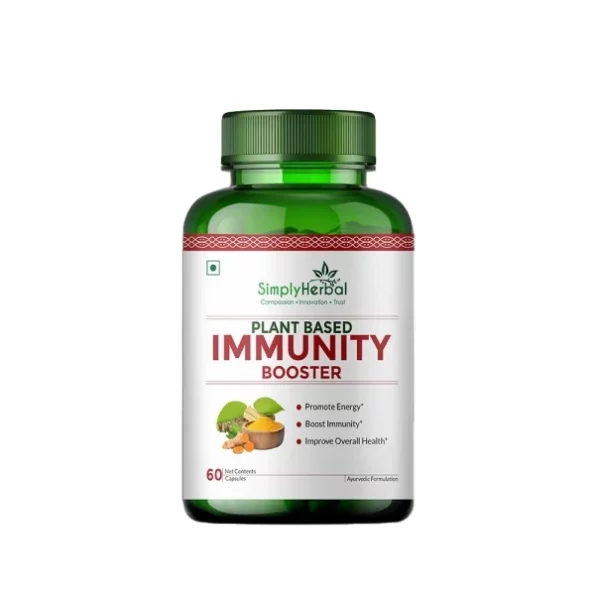 Simply Herbal Plant Based Organic Immunity Booster Capsules for Men & Women, Immunity Blend of Giloy, Haldi, Ashwagandha, Aloe Vera, Laung, Shatawari and Natural Herbs Heath Dietary Supplement, 60 Capsules, Herbkart8t751h12xvWj3L.webp,