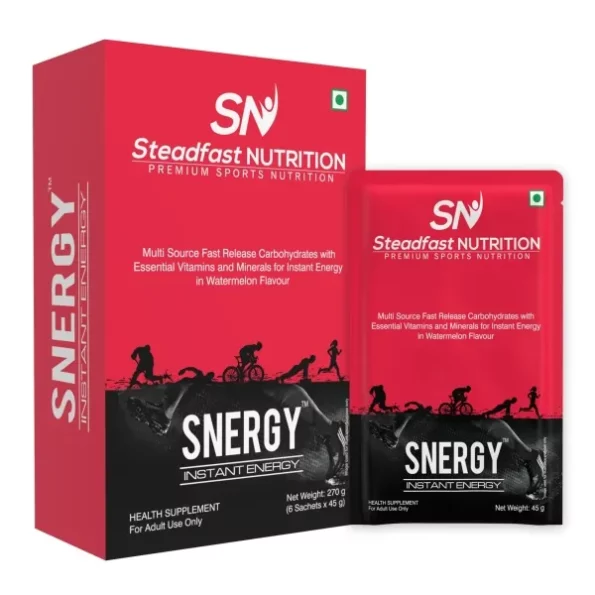 Steadfast Nutrition Snergy, Instant Energy & Hydration, 6 Sachets, 45g per Sachet, Watermelon Flavour available on Herbkart