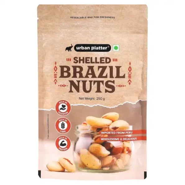 Urban Platter Exotic Fresh Brazil Nuts, 250 grams available on Herbkart