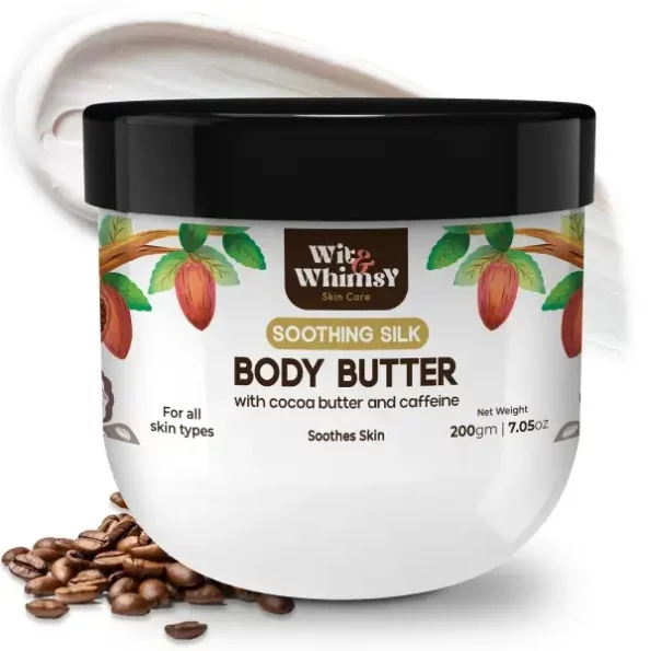 Wit & Whimsy Soothing Silk Body Butter Enriched with Cocoa Butter & Caffeine - 200gm available on Herbkart