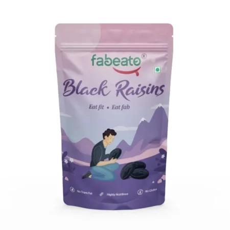 Fabeato Premium Afghani Black Raisins (Seedless) 200 Grams|Kali Kishmish|High Antioxidants-Fresh, 200 Grams