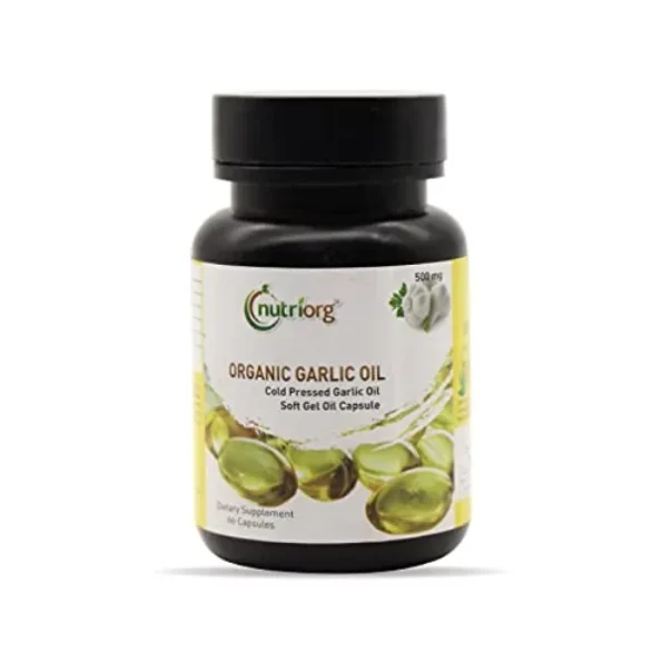 Nutriorg Garlic Oil Soft Gel Capsules (500mg) 60 Capsules available on Herbkart