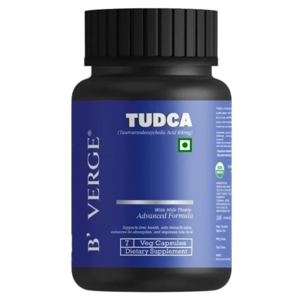 BVERGE Tudca Supplement 600 mg 7 Veg Capsules available on Herbkart