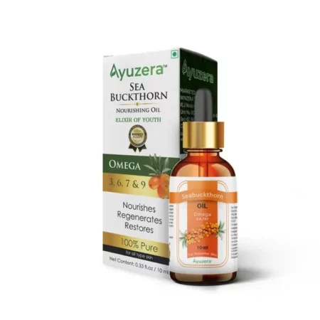 Ayuzera Vitamin C Face Serum | Sea Buckthorn Nourishing Oil | Omega 3,6,7 & 9 | Collagen Boosting | For Dull Skin & Fine Lines & Dark Spots | For Smooth, Glowing Skin (10ml, Pack of 1)