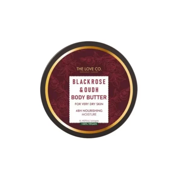 THE LOVE CO. Black Rose & Oud Body Butter - Body Butter - 200gm available on Herbkart