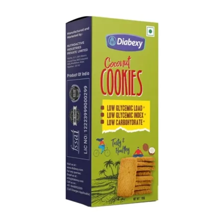 Diabexy Coconut Cookies/Biscuits for Sugar Control | Sugar Free Biscuits | No Maida | High Protein Biscuits- 200g