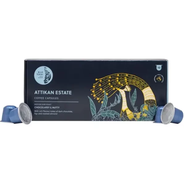 Blue Tokai Coffee Roasters Aluminium Capsules Attikan Estate - Medium Dark Roast With 100% Speciality Arabica, , 10 Pods In Pack available on Herbkart