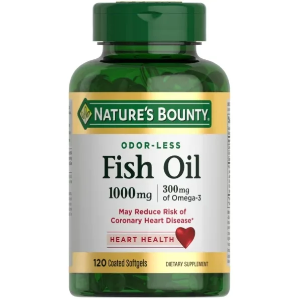 Natures Bounty Omega-3 Fish Oil Odorless, 1000 mg, 120 Softgels available on Herbkart