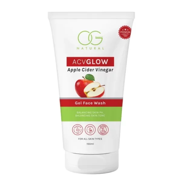 OG Beauty Natural Acvglow Apple Cider Vinegar Gel Face Wash 150 ML available on Herbkart