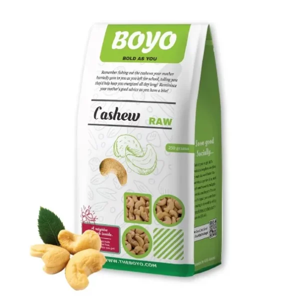 BOYO Whole Raw Cashew Nuts, 250g available on Herbkart