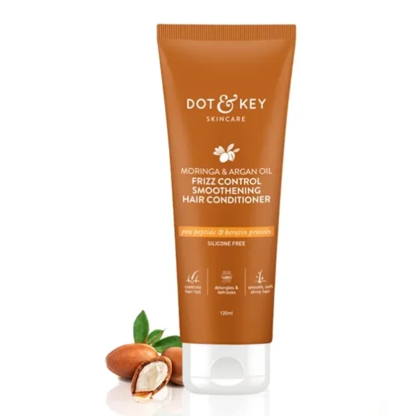 Dot & Key Moringa & Argan Oil Fizz Control Smoothening Hair Conditioner, 120 ml available on Herbkart