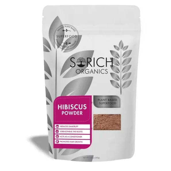 Sorich Organics Hibiscus Flower Powder For Hair Care & Face Pack - 200 Gm, Herbkart8t771pFn48G-DS.webp, Herbkart8t771pFn48G DS