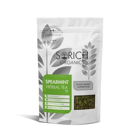 Sorich Organics Spearmint Herbal Tea 50gm | Spearmint Tea for PCOS, PCOD, Acne | High in Vitamin A | Rich in Antioxidants | Helps Reduce Stress | Improve Memory, Herbkart8t76139gfTPajL.webp, Herbkart8t76139gfTPajL