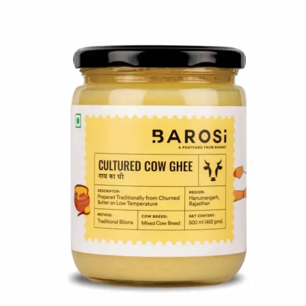 Barosi Premium Cultured Desi Cow Ghee 500 ml available on Herbkart