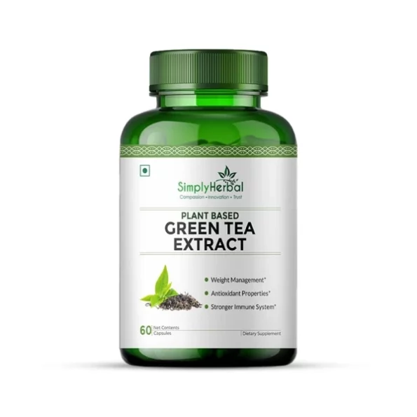 Simply Herbal 500 Mg Green Tea Extract Capsules - 60 Veg Capsules available on Herbkart