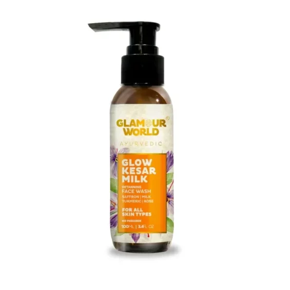 Glamour World Ayurvedic Glow Kesar Milk Face Wash, 100 ml available on Herbkart