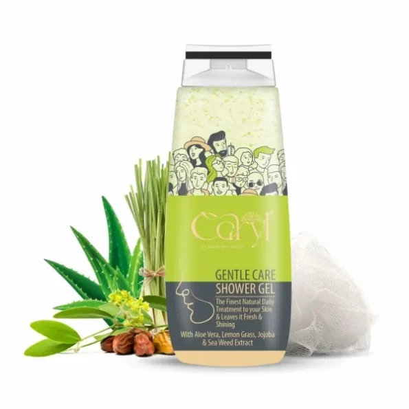 Caryl 280 ML Gentle Care Shower Gel, Body Wash with Aloe Vera, Lemongrass, Jojoba & Seaweed Extract available on Herbkart