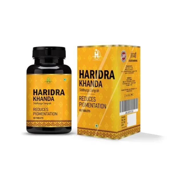 Healthy Nutrition Haridra Khanda Anti Pigmentation 60-Tablets for Skin, Remove Tan, Dark Spots available on Herbkart