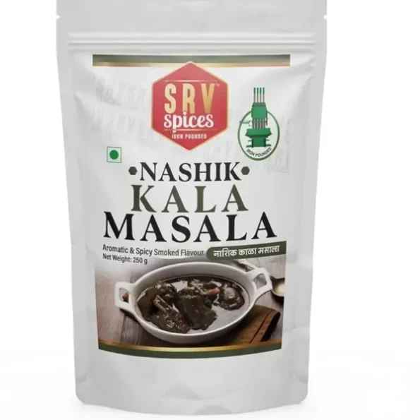 SRV SPICES (iron pounded) Nashik Kala Masala Smokey Flavour (250G) available on Herbkart