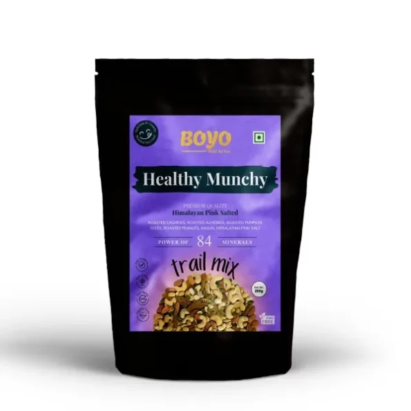 BOYO Healthy Munch Trail Mix 200g- Roasted Cashews Almonds Pumpkin Seeds Peanuts Raisins- Perfect Blend for a Satisfying Treat, Herbkart8t771LXZBZHPmL.webp, Herbkart8t771LXZBZHPmL
