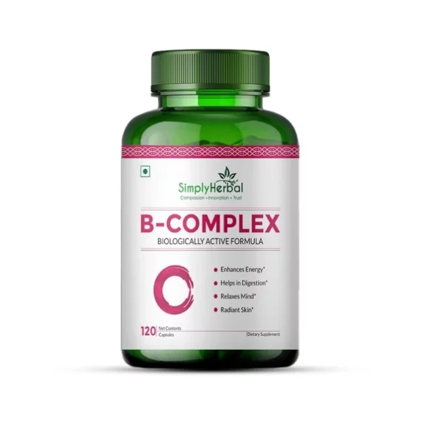 Simply Herbal Vitamin B Complex Capsules with RDA (120 Capsules) available on Herbkart