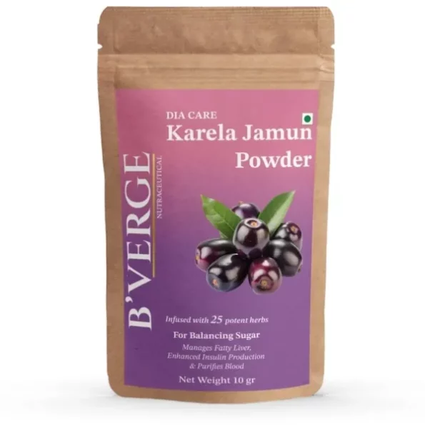 BVERGE Karela jamun Diabetic Detox Powder 10 gm available on Herbkart